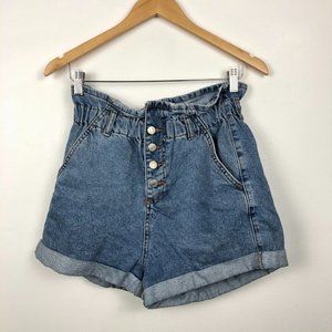 Topshop Paperbag Denim Shorts